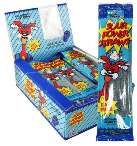 Sour Power Straws Blue Raspberry