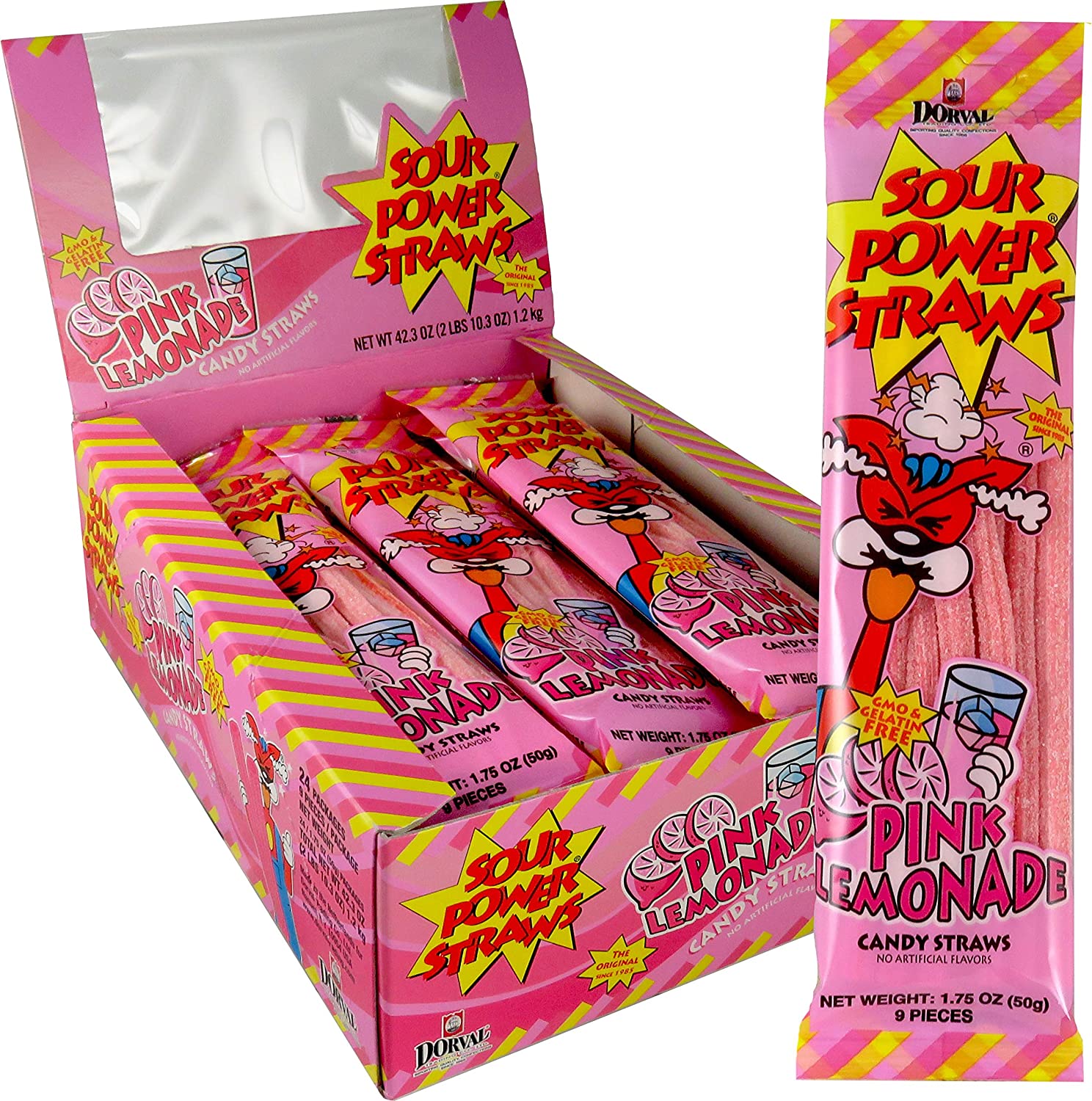 Sour Power Straws Pink Lemonade