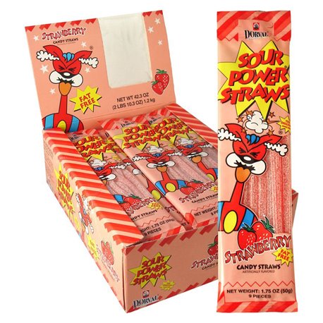 Sour Power Straws Strawberry
